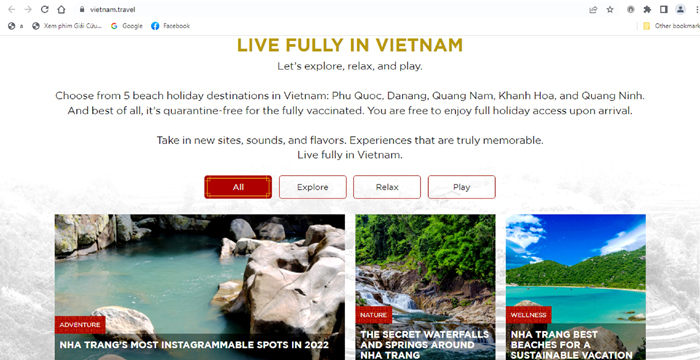 Chuyên trang tiếp thị “Sống trọn vẹn ở Việt Nam”